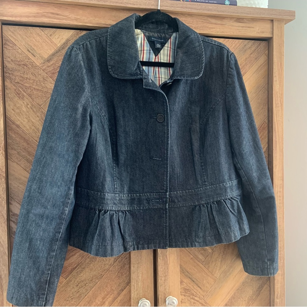 Stylish Dark Denim Button-Up jacket